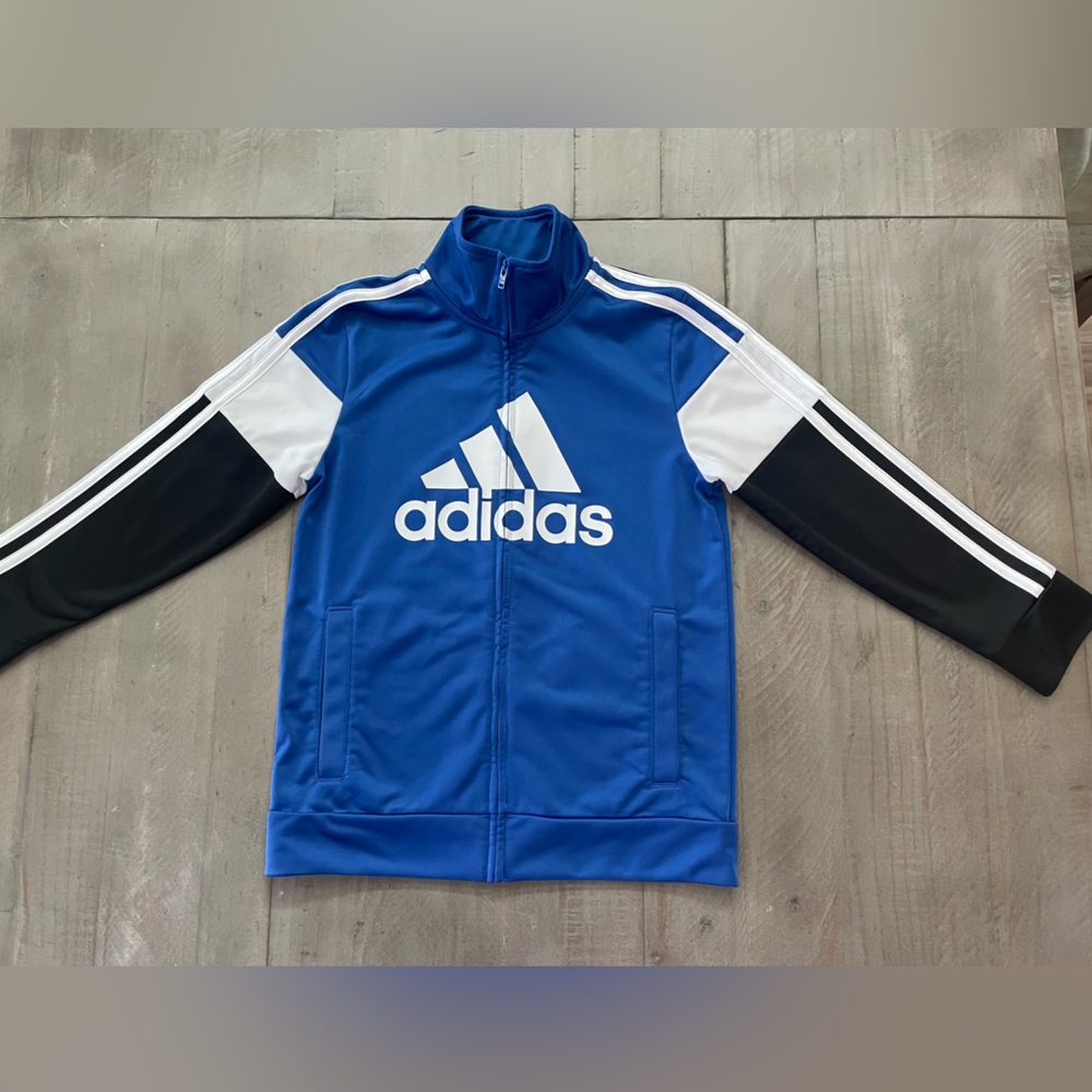 Adidas Kids Blue and Black Jacket